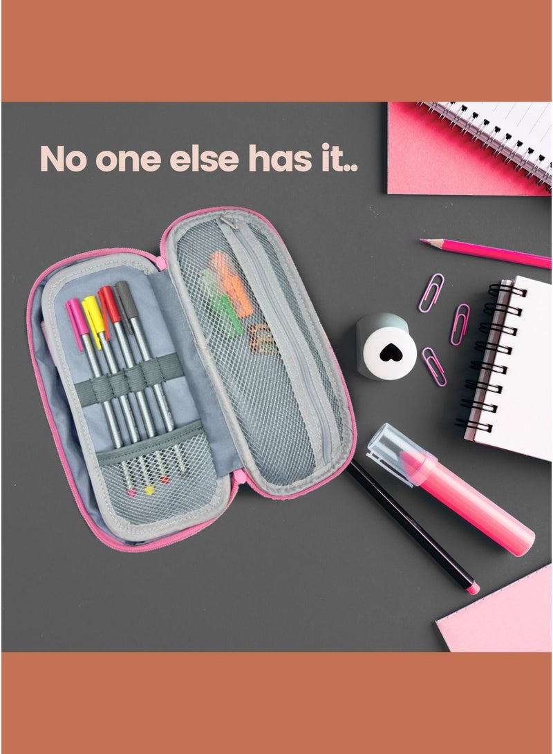 Project Nomad Tacti-cool Pencil Case – Large Pouch for School/Office Supplies, Multiple Pen Section & add-on accessories, Big Capacity for pencils and stationery, Aesthetic Creative Bag for Girls/Boys, Pink - Image 3