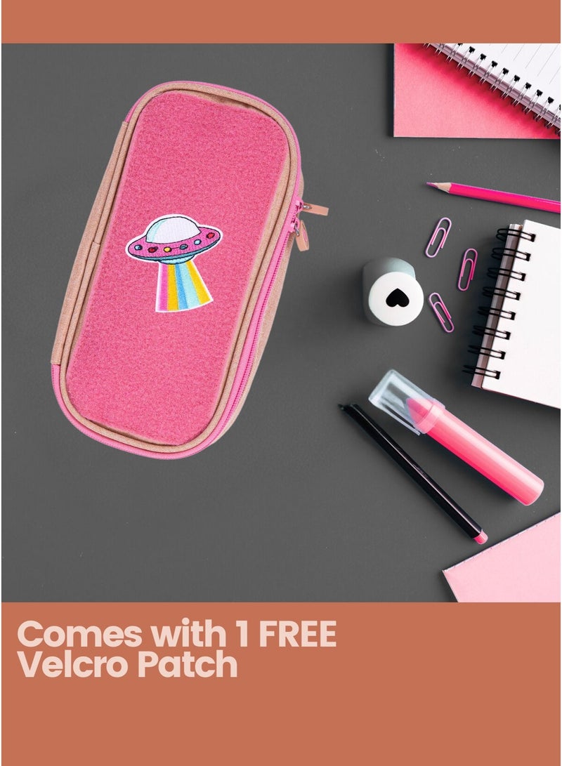 Project Nomad Tacti-cool Pencil Case – Large Pouch for School/Office Supplies, Multiple Pen Section & add-on accessories, Big Capacity for pencils and stationery, Aesthetic Creative Bag for Girls/Boys, Pink - Image 4