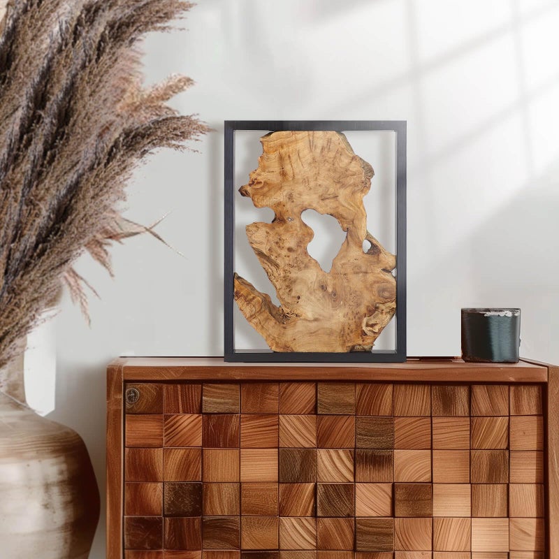 NAHARO 16''*12''Modern Wood Wall Decor- Natural wood Handcrafted Rustic Charm for Your Home - Perfect for Living Room, Bedroom,Kitchen,or Office - Image 2