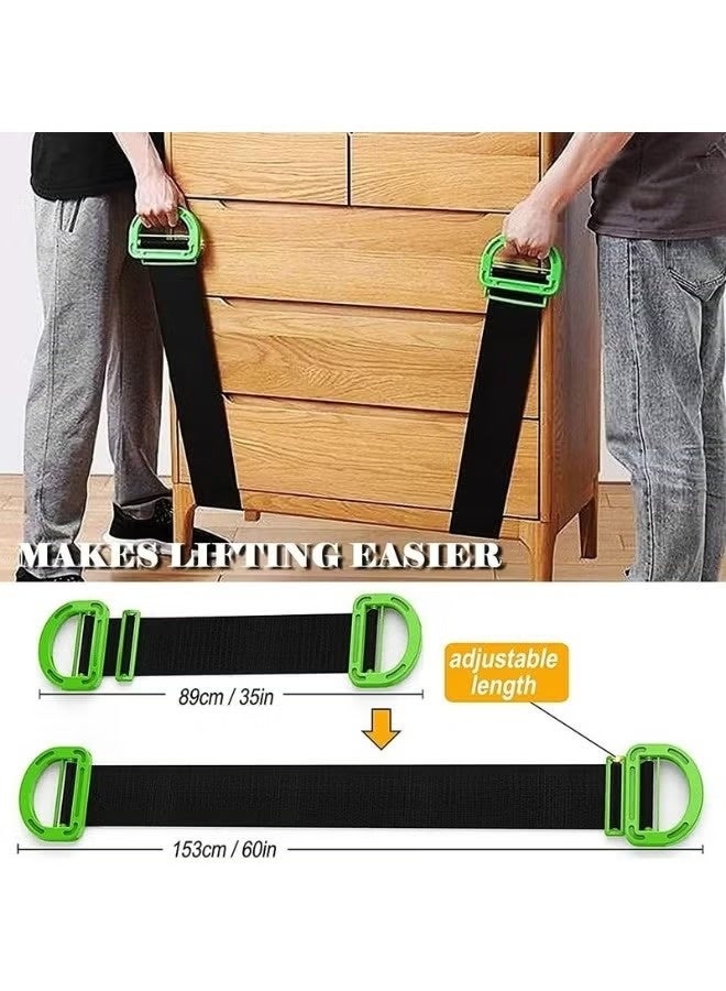 Adjustable mobile lifting straps with non-slip handles, carrying straps for furniture, boxes, mattresses, building materials, and other heavy and bulky items. - Image 3