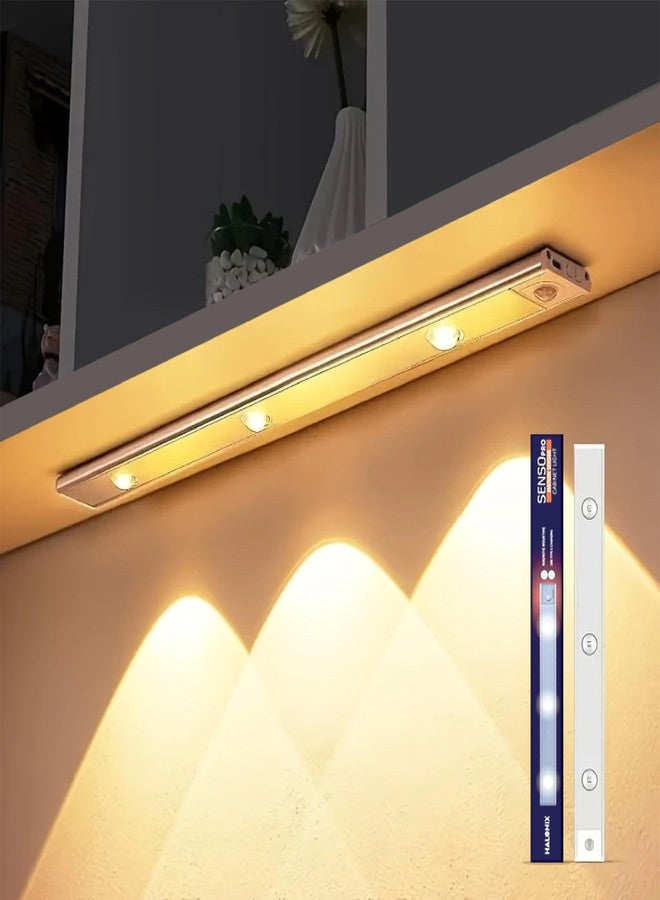 Halonix 3 Led Dimmable Rechargeable Motion Sensor Cabinet Light | USB-C Charging | Motion Sensor Light | No Wiring No Drilling | 120° Motion Detection | Dimmable Warm Yellow Cabinet Light – Pack of 2 - Image 4