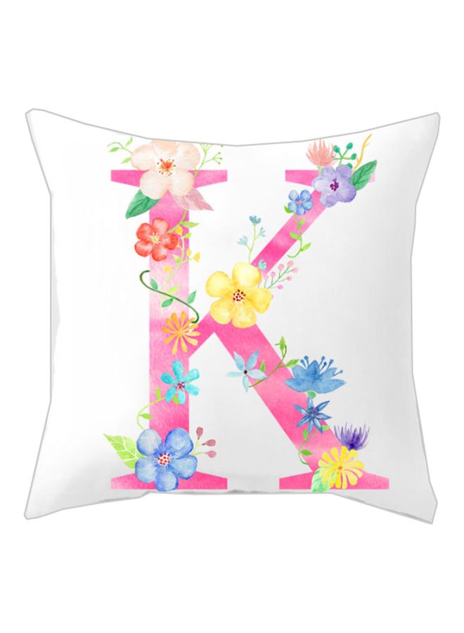 NIBEMINENT Floral Design K Printed Cushion Cover White/Pink/Green 45x45cm