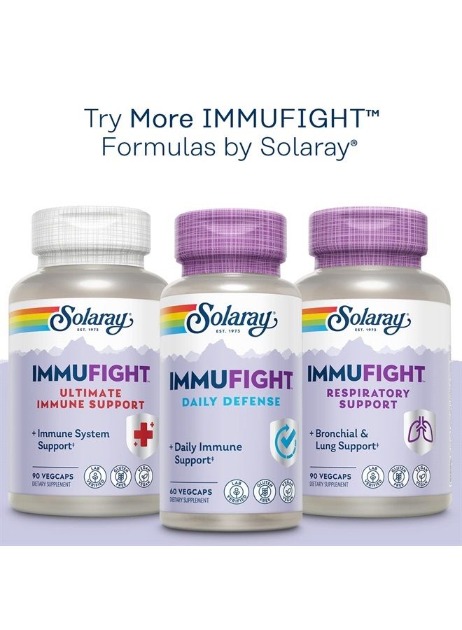 Solaray Immufight Maximum Daily Defense, All Day Immune Support, Vitamin C, Vitamin D, Zinc, Probiotics, Monolaurin, Acerola & More, Vegan & Gluten Free, 60 Day Guarantee, 30 Servings, 90 VegCaps  - Image 5