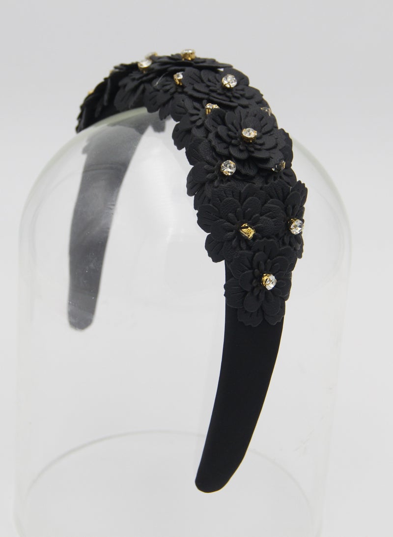D'Daniela Headband Camomile For Women's and  Girls Dark Black  - Image 4