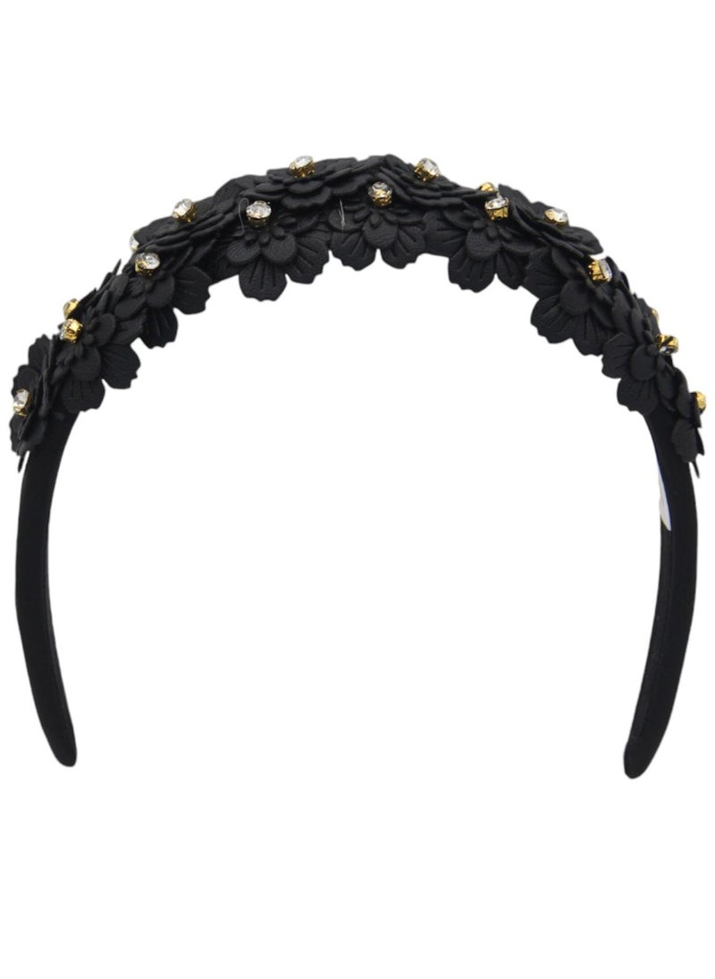 D'Daniela Headband Camomile For Women's and  Girls Dark Black  - Image 1