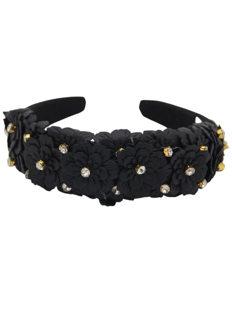 D'Daniela Headband Camomile For Women's and  Girls Dark Black  - Image 2