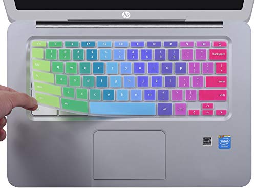CaseBuy Colorful Keyboard Cover for HP 14 inch Chromebook 14-db 14-db0020nr / Chromebook 14-ca 14-ca061dx 14-ca064dx 14-ak Series, HP Chrome 14 G2 G3 G4 G5 Laptop, Rainbow - Image 1