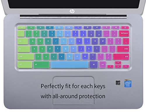 CaseBuy Colorful Keyboard Cover for HP 14 inch Chromebook 14-db 14-db0020nr / Chromebook 14-ca 14-ca061dx 14-ca064dx 14-ak Series, HP Chrome 14 G2 G3 G4 G5 Laptop, Rainbow - Image 5