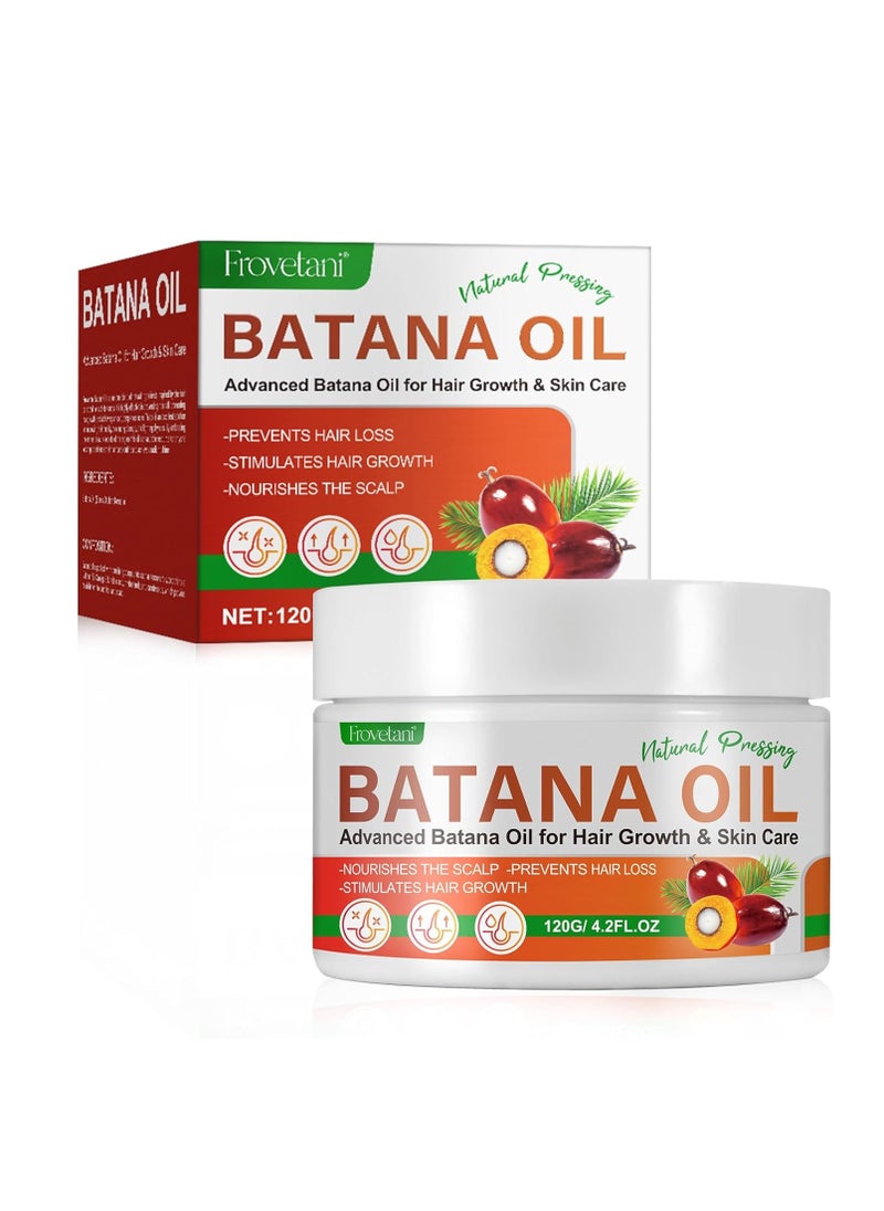 Frovetani Natural, Organic Pure Batana Oil from Honduras, 4.2oz - Unscented, Brown, Liquid, Unisex Adult, Damaged and Hair Growth, Hair Nourishing and Strengthening  - Image 1