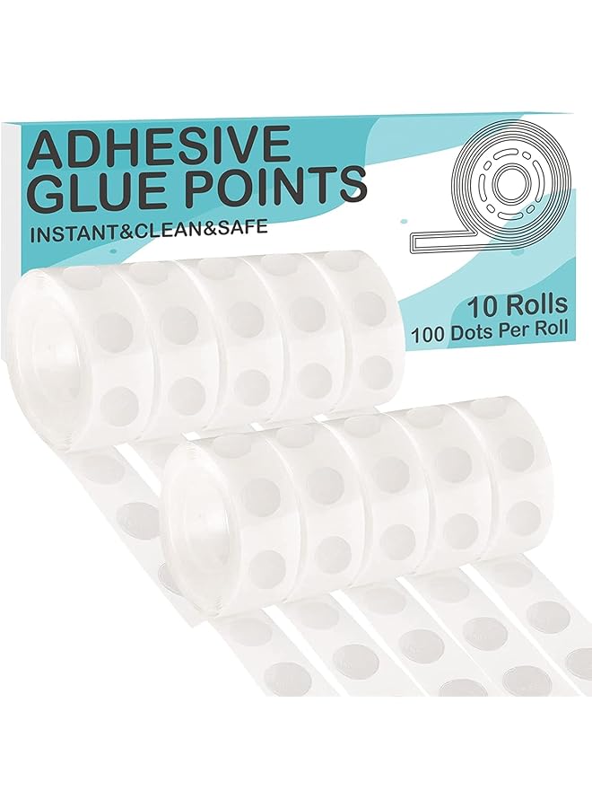 erorex 1000 Pieces Clear Glue Points Dots Double Sided Adhesive Removable For Balloons Craft Sticky - Image 1