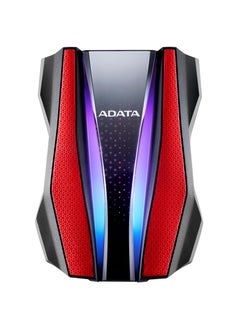 ADATA HD770G USB 3.2 Gen 1 External Gaming RGB Hard Drive 1 TB Red with waterproof, dustproof, shock-resistant & robust triple-layer construction