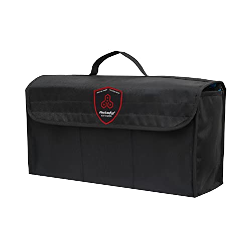Autofy SPAZE-3 Car Trunk Organizer Spill Proof Waterproof Anti-Skid Car Boot Organizer Storage Utility Bag Tool Box Kit Bag for All Vehicles [Large; Black] - Image 1
