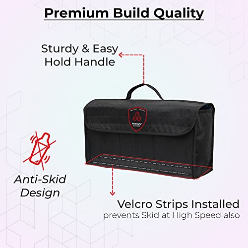 Autofy SPAZE-3 Car Trunk Organizer Spill Proof Waterproof Anti-Skid Car Boot Organizer Storage Utility Bag Tool Box Kit Bag for All Vehicles [Large; Black] - Image 3