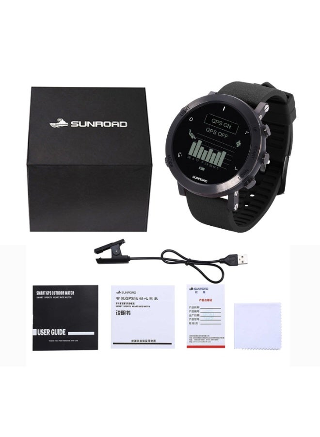 Sunroad outdoor sports watch with GPS positioning and navigation, heart rate monitoring, pace tracking, air pressure measurement, altitude indication, compass, and water resistance. - Image 4