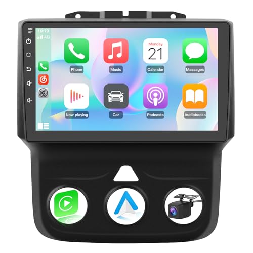 AWESAFE [4Core 64GB] Car Stereo for Dodge Ram 1500 2500 3500 2013-2018, 9'' Android 13 Touch Screen Ram CarPlay Radio Support Android Auto Bluetooth AM FM with Backup Camera (Only fit Manual AC) - Image 1