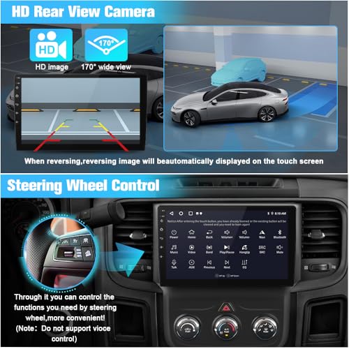 AWESAFE [4Core 64GB] Car Stereo for Dodge Ram 1500 2500 3500 2013-2018, 9'' Android 13 Touch Screen Ram CarPlay Radio Support Android Auto Bluetooth AM FM with Backup Camera (Only fit Manual AC) - Image 5