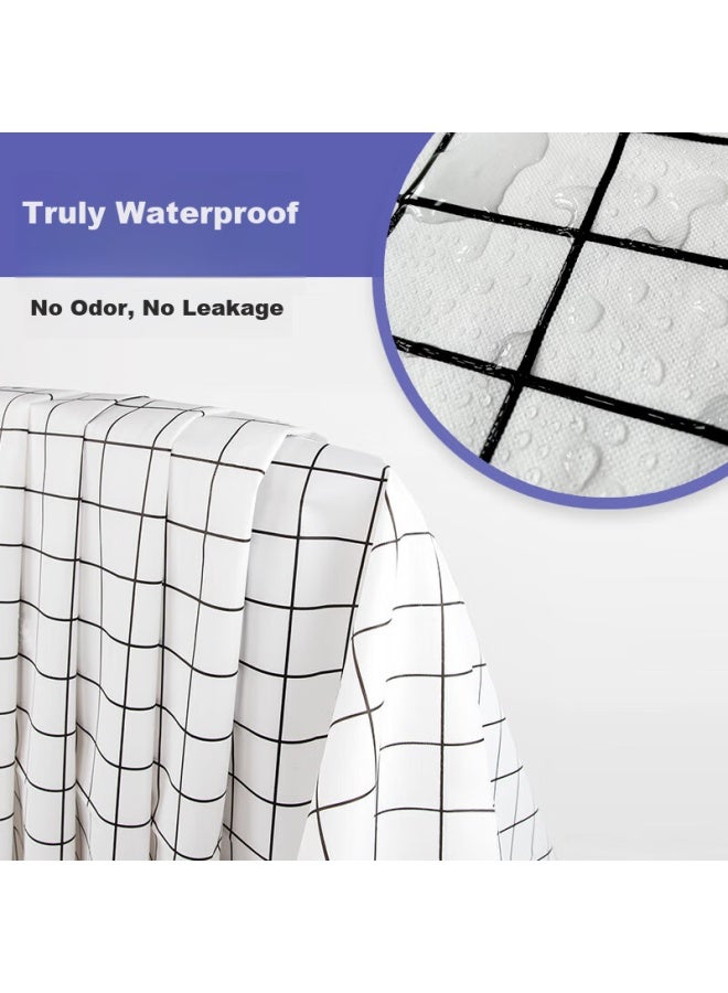Foojo Thickened Odorless Waterproof Tablecloth, Oil-proof, Heat-insulating, Anti-scalding, Suitable For Four-person Dining Table, 140*180cm, Checkered Pattern - Image 3