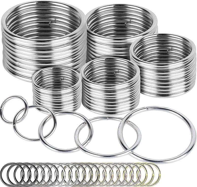 DIY Crafts DIY DIYC13855 Crafts O Ring Silver Metal NonWelded O Ring for Macrame Camping Belt Dog Leashes Hardware Bags and More Craft Project Colour Novelty Special Use Clothing 50 Pcs Silver Large - Image 1