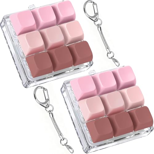 Axlksia Keyboard Fidget Toy Fidget Clicker Keyboard Fidget Keychain Button Fidget Gifts for Adults to Relieve Stress and Pass Time 2 Pack F - Image 1