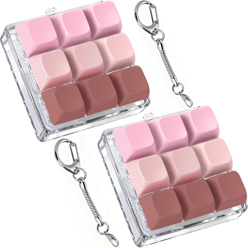 Axlksia Keyboard Fidget Toy Fidget Clicker Keyboard Fidget Keychain Button Fidget Gifts for Adults to Relieve Stress and Pass Time 2 Pack F - Image 3