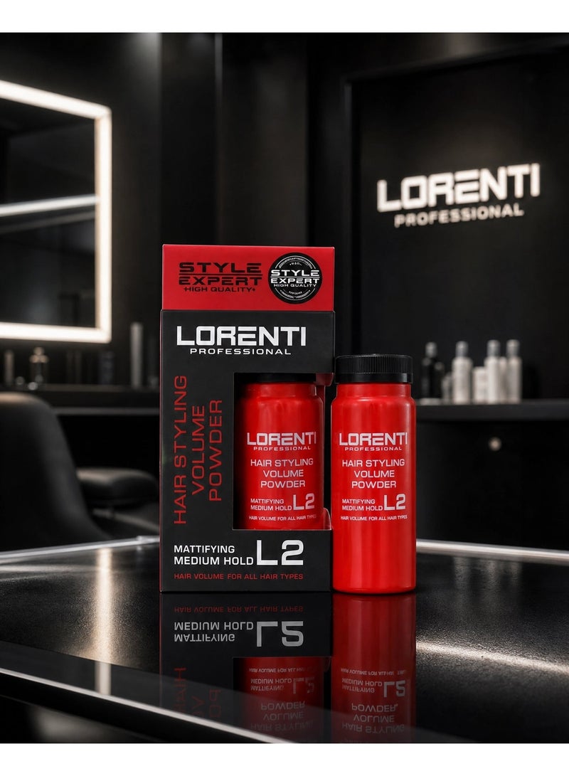 لورنتي Lorenti – بودرة تصفيف الشعر، تثبيت متوسط L2، 30 غرام - Image 2