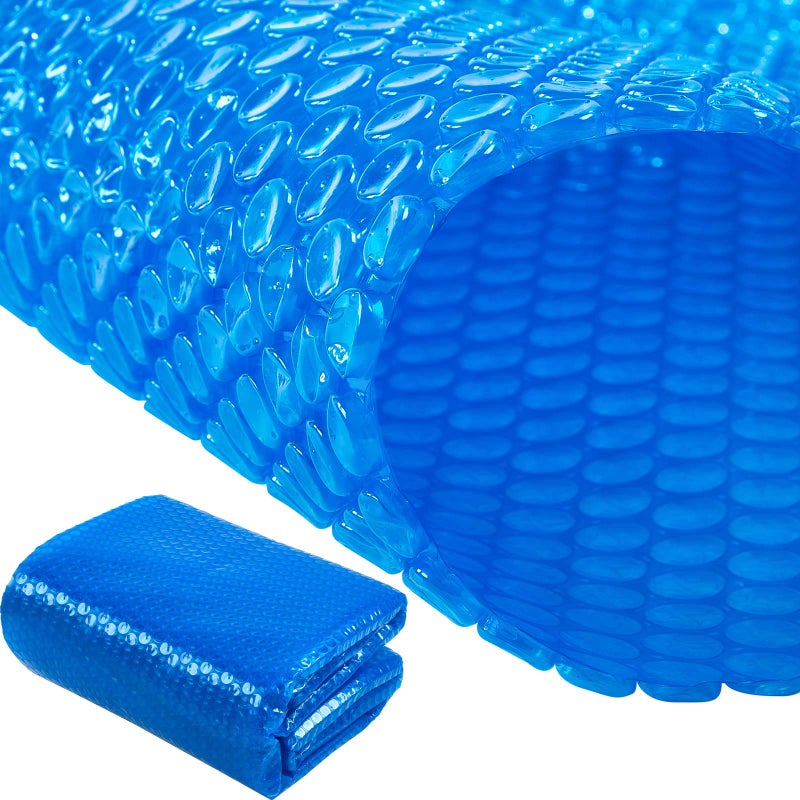 Amylove 7 x 7 ft Pool Hot Tub Solar Cover16 Mil Heavy Duty Trimmable Floating Thermal Blanket Spa Bubble Cover for Hot Tub Inground Pools Swimming Insulating Solar Heating