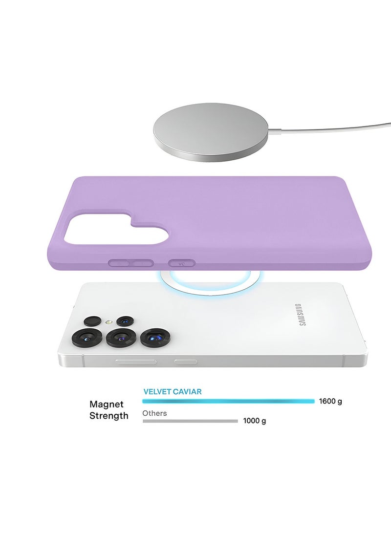 Wtech Samsung Galaxy S25 Ultra 5G 2025 Super Slim, Skinny Seam Like Hard Shell PC Magsafe, Rised Lips Corner Protection Case Cover (MCMPMN) - Baby Purple - Image 3