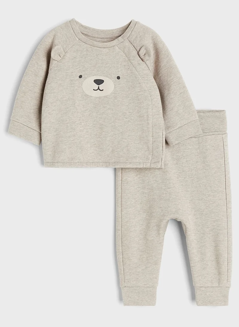 اتش اند ام Kids Crew Neck T-Shirt & Pyjama Set