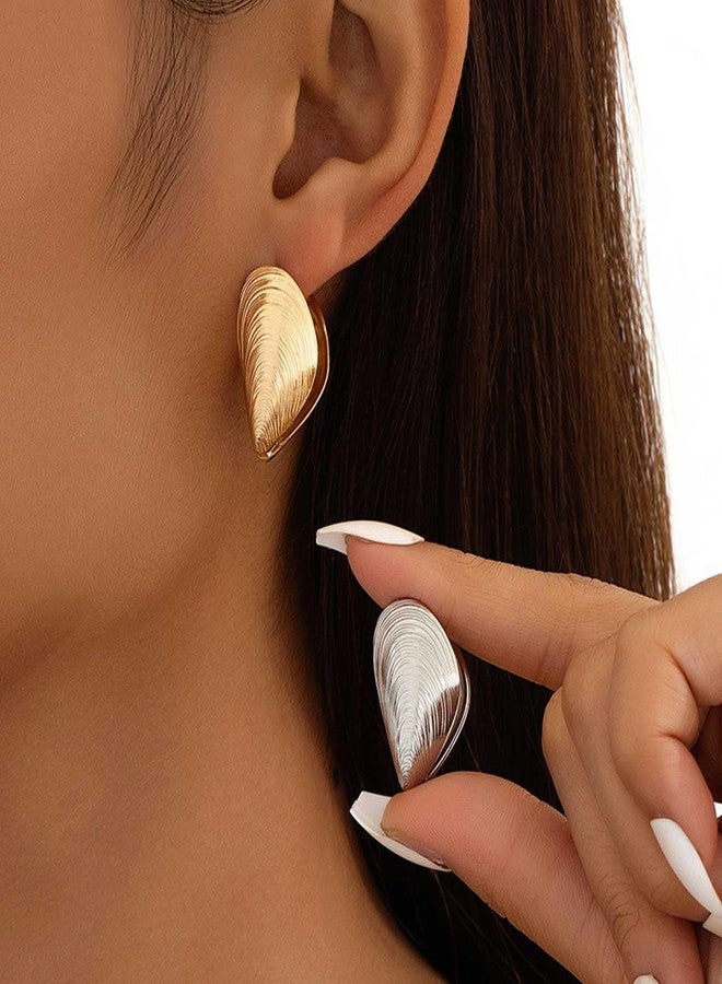 Aksod Ocean Earrings Studs Large Conch Earrings Statement Summer Beach Jewelry Gift for Women (Gold-C) - Image 3