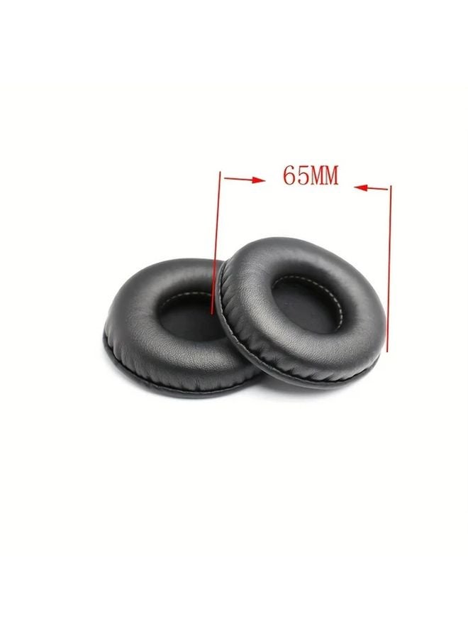 Replacement Ear Pads 2pcs Set 65cm PU Leather Memory Foam Universal Headphone Cushions - Image 1