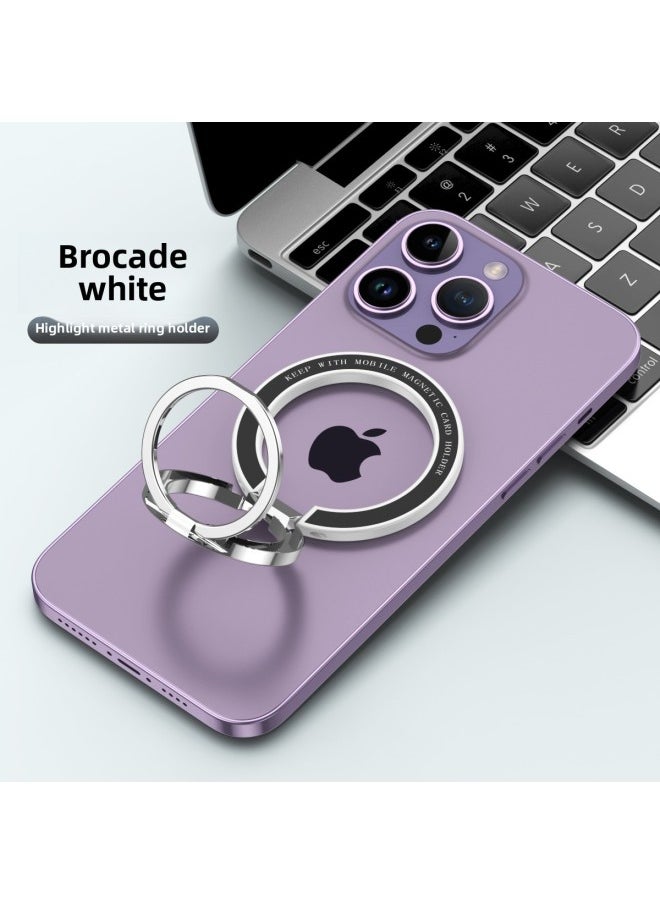 Generic 新款手机磁吸指环支架手机指环扣折叠支架适用于For Iphone14桌面支架-颜色:白色  - Image 1