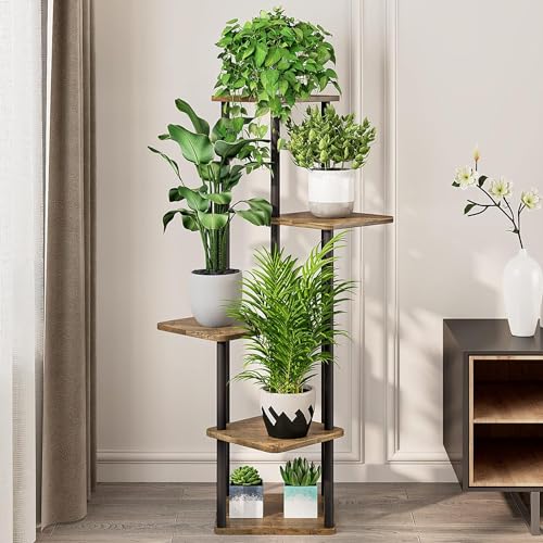 Snazzy Plant Stand 5 Tier Indoor Metal Flower Shelf for Multiple Plants Corner Tall Flower Holders for Patio Garden Living Room Balcony Bedroom, Black (5 Tier-Black) - Image 3
