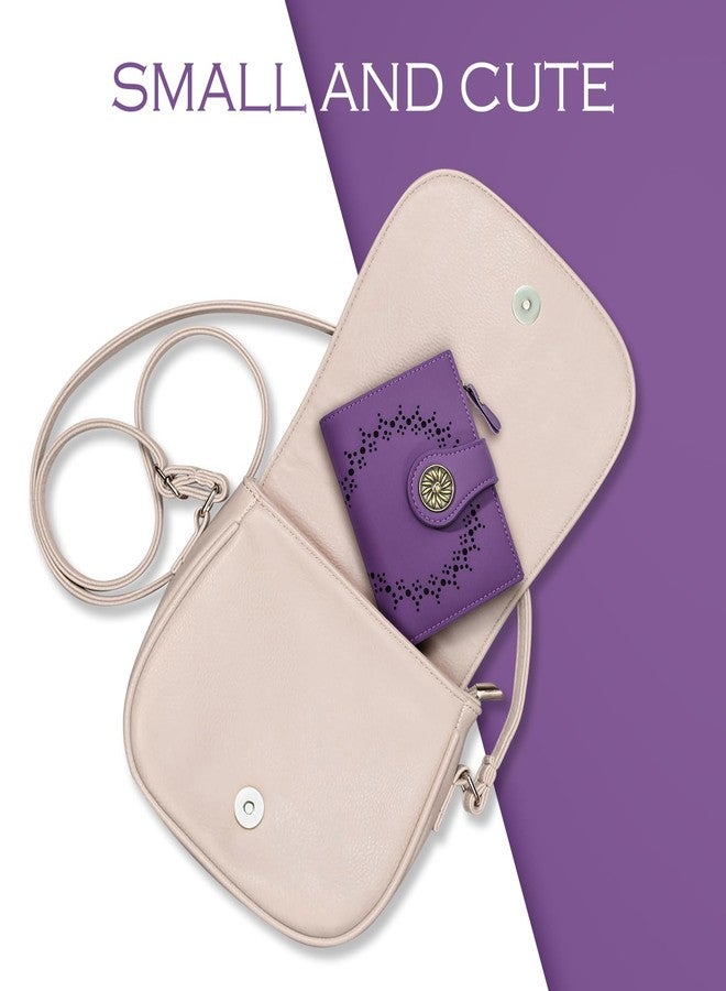Tipmile Small Wallets Woman Leather 2 ID Windows Bifold RFID Blocking Credit Card Holder Wallet with Zipper Coin Pocket - Image 3