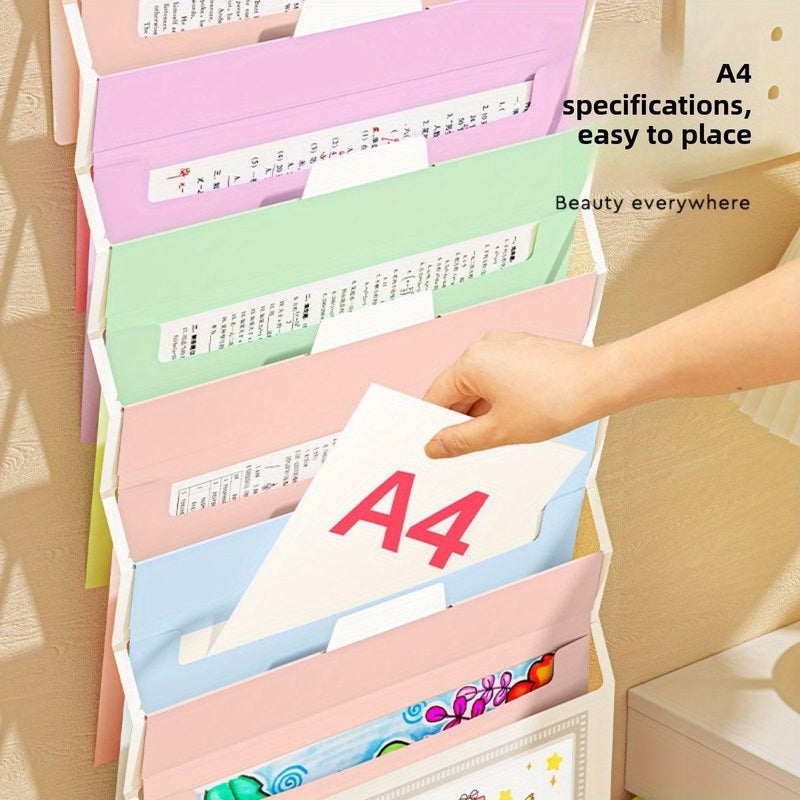 Black Expandable File Folder 7 Compartments Hanging Organizer A4 - Image 3