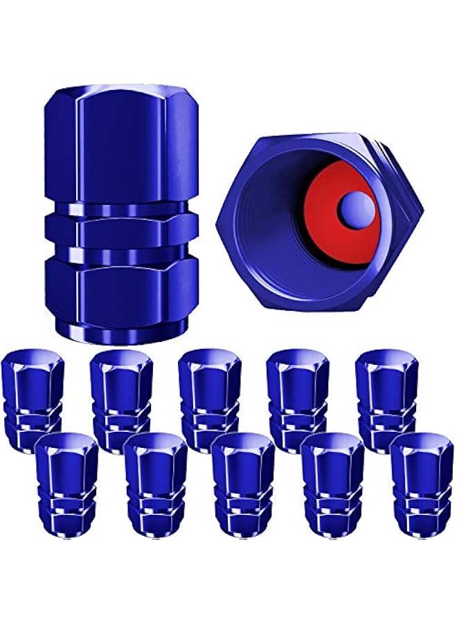 Generic Tire Valve Caps, Premium Metal Rubber Seal Tire Valve Stem Caps, Dust Proof Covers Universal fit for Cars, SUVs, Bike and Bicycle, Trucks, Motorcycles (Blue)  - Image 1