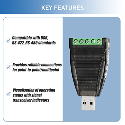 UOTEK USB to RS-485 RS-422 Converter USB to RS485 RS422 Adapter Built-in FTDI Chipset Serial Connector Supports Win 10/XP/Vista/7/8/Mac/Linux UT-885 - Image 5