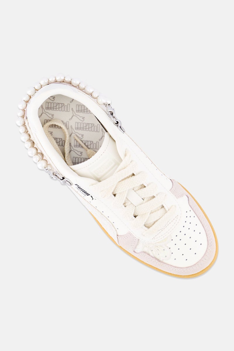 PUMA Kids Girl Lace Up Indoor Training Shoes, White - Image 4