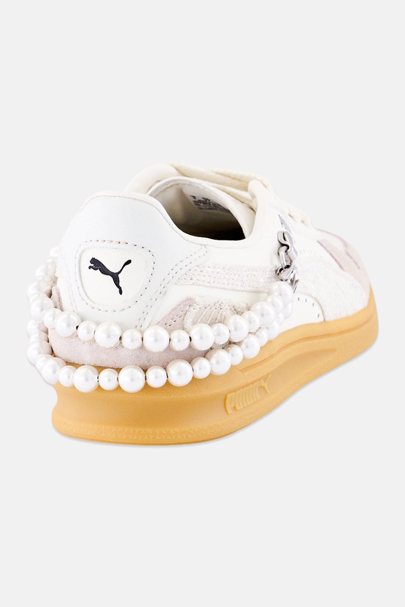 PUMA Kids Girl Lace Up Indoor Training Shoes, White - Image 3