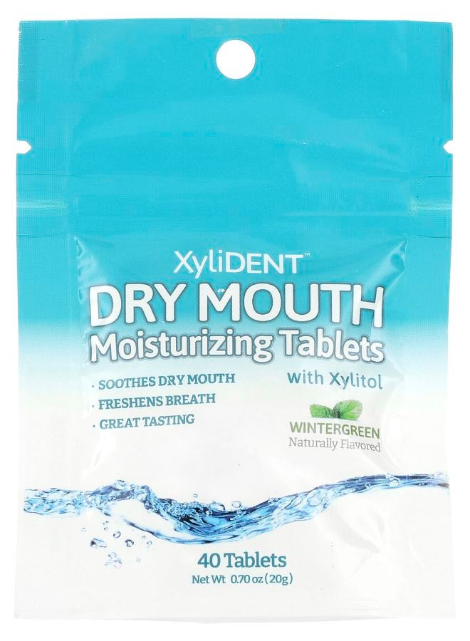 Dry Mouth Moisturizing Tablets with Xylitol Wintergreen 40 Tablets