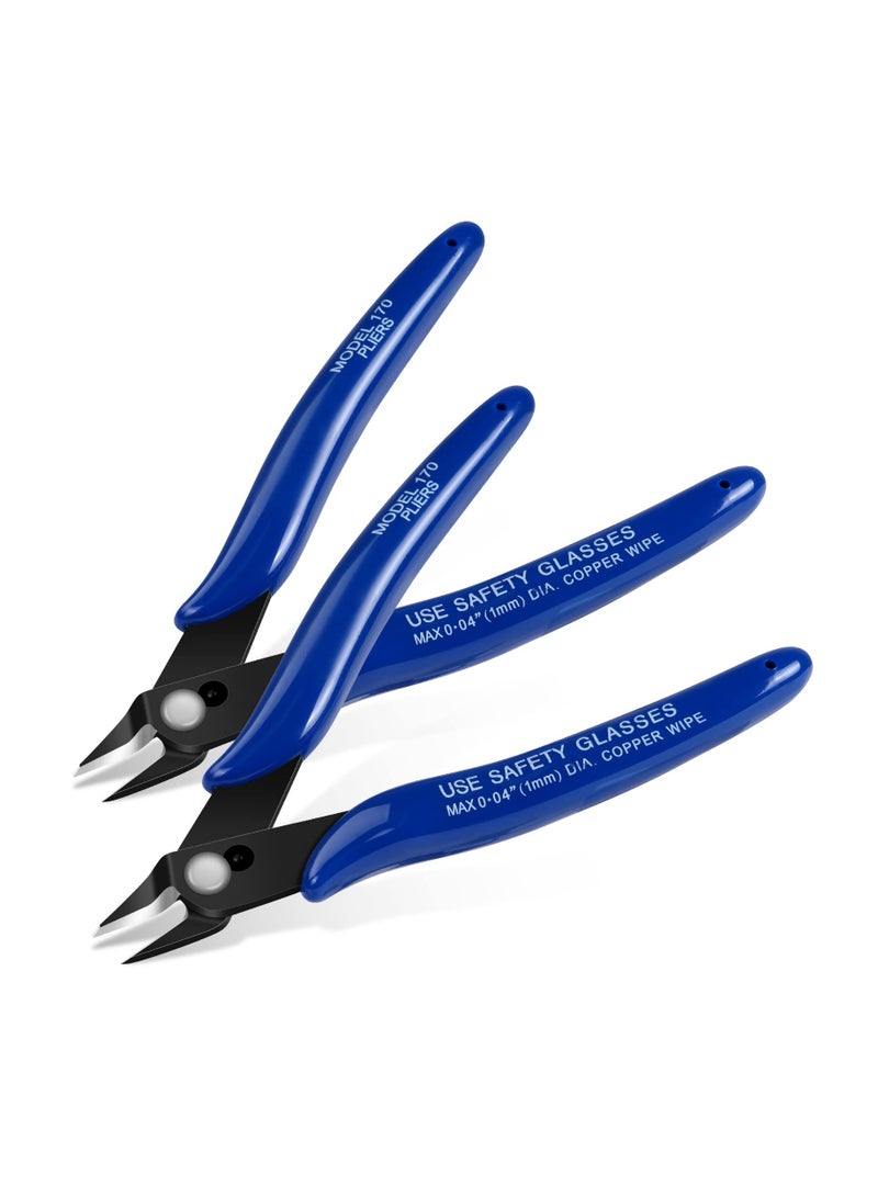 Cobest Wire Cutters, 2PCS Spring-loaded Side Cutters Flush Cutters, Diagonal Cutters Precision Side Cutters, Diagonal Cutting Pliers in CRV Steel, Heavy Duty Cutting Pliers for Electrical(Smooth handle) - Image 1