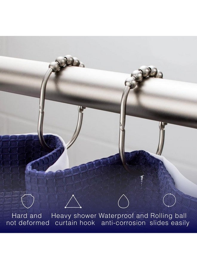 2 Lb. Depot 2LB Depot Wide Shower Curtain Rings/Hooks Set, Decorative Brushed Satin Nickel Finish, Easy Glide Rollers,100% Rustproof Stainless Steel, Set of 12 Rings for Shower Rods. Rust Proof Bathroom Hooks - Image 4