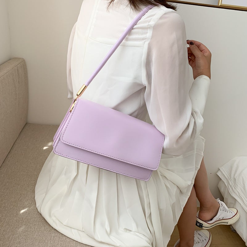 Simple Texture Small Bag 2020 New Fashionable Women'S Bag Internet Popular Shoulder Underarm Bag Joker Small Square Bag - Image 4