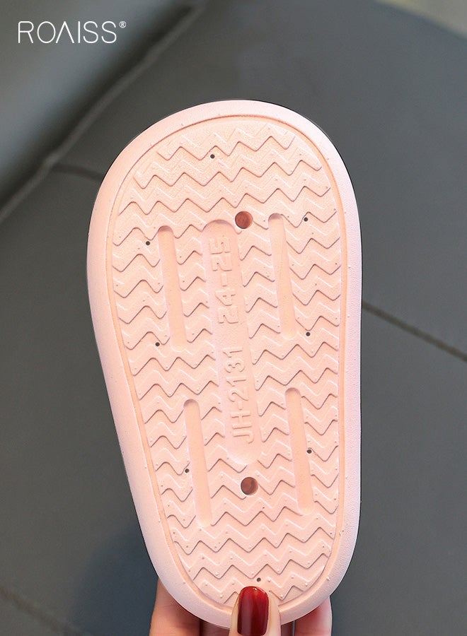 roaiss Summer Girls' Flip-Flops, Non-Slip Soft-Sole Cartoon Princess Slides for Kids, PVC Bathroom Slippers for Indoor Use, Injection-Molded One-Piece Durable Home Shoes, Ages 1-2, Pink - Image 4