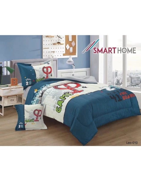 Children's bedding and quilt set with medium filling, consisting of 4 pieces, reversible elastic sheet, size 170 * 230 cm, for boys and girls