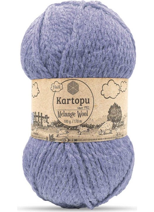 Kartopu Melange Wool K711 5 Pieces Wool Hand Knitting Yarn Ash Lilac 