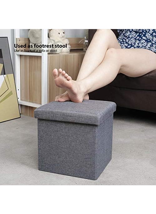 BLISS START BLISS START Foot Stool Foot Stool Small Ottoman Foot RestSmall Foot StoolFoot Stool Under Storage Wood Foot Stool for Living Room Bedroom and Kitchen 1pc Multi Color  - Image 4