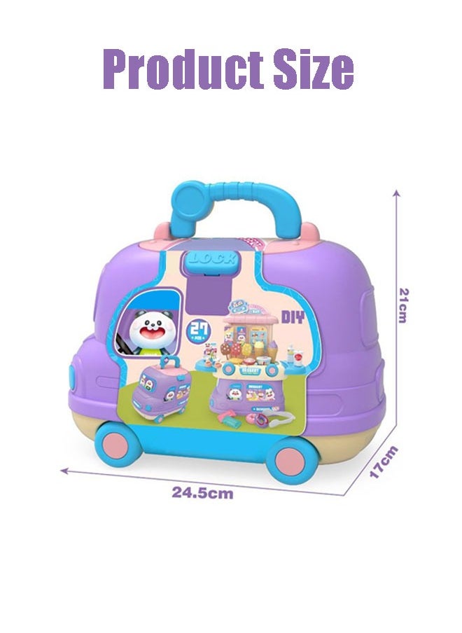 إيزي سو 27 PCS Kids Kids Kitchen Toy ، 2 في واحدة من لعبة المطبخ القابلة للتشوه ، مجموعة لعب المطبخ الفريدة من نوعها ، مجموعة لعب المطبخ ، مجموعة لعب دور المطبخ ، أفضل هدايا للبنين والبنات  - Image 2