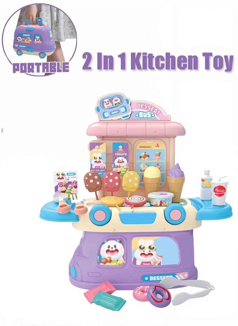 إيزي سو 27 PCS Kids Kids Kitchen Toy ، 2 في واحدة من لعبة المطبخ القابلة للتشوه ، مجموعة لعب المطبخ الفريدة من نوعها ، مجموعة لعب المطبخ ، مجموعة لعب دور المطبخ ، أفضل هدايا للبنين والبنات  - Image 1