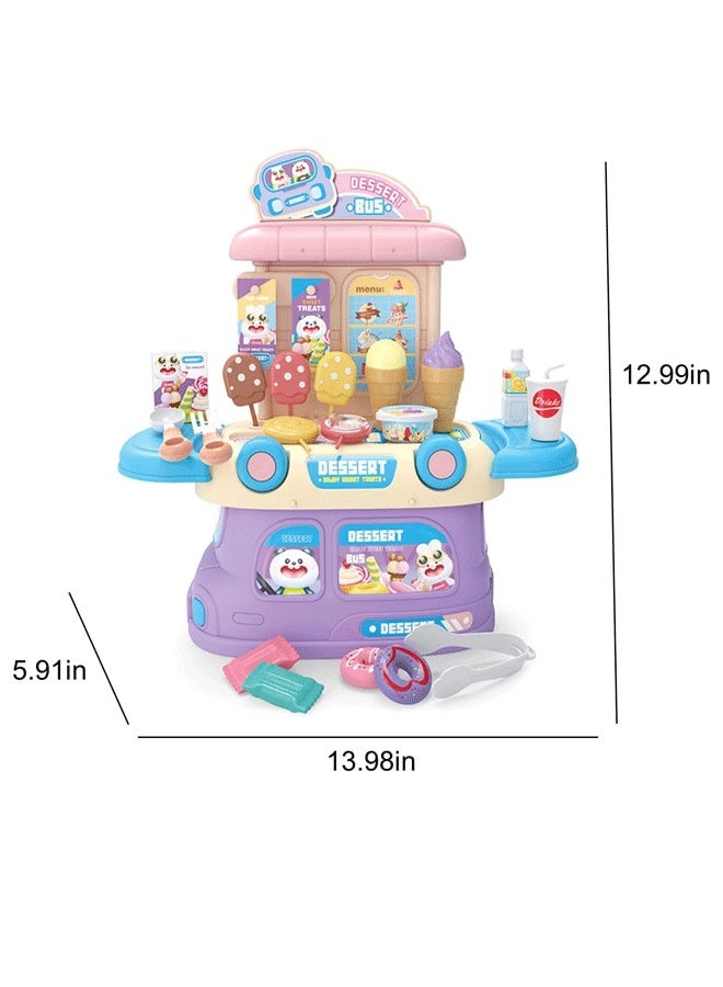إيزي سو مجموعة لعب طعام تظاهرية للأطفال - 27 قطعة من متجر الآيس كريم والحلويات الصغير مع حقيبة تخزين محمولة - لعبة لعب أدوار ممتعة للأطفال الصغار والأولاد والبنات (معجنات) - Image 2
