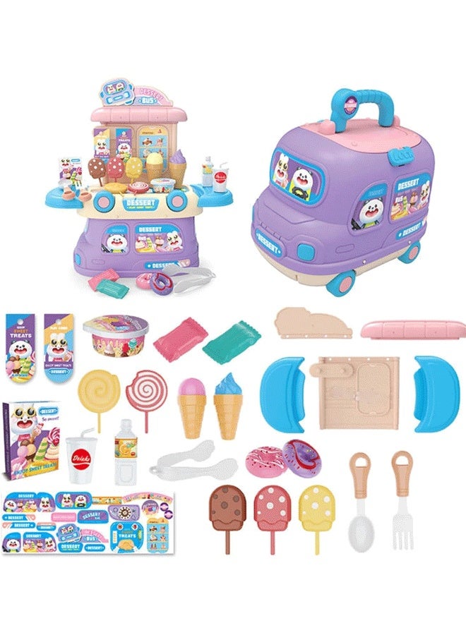 إيزي سو مجموعة لعب طعام تظاهرية للأطفال - 27 قطعة من متجر الآيس كريم والحلويات الصغير مع حقيبة تخزين محمولة - لعبة لعب أدوار ممتعة للأطفال الصغار والأولاد والبنات (معجنات) - Image 3